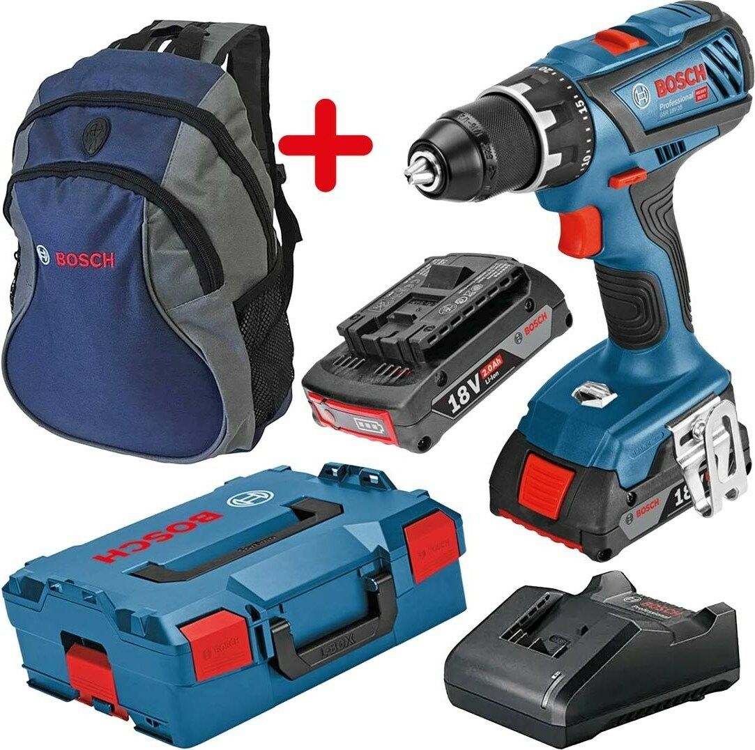 Bosch Gsr 18V-28 (2 x 4.0 Ah) Çift Akülü Vidalama ve L-Boxx Sırt Çantası Hediyeli