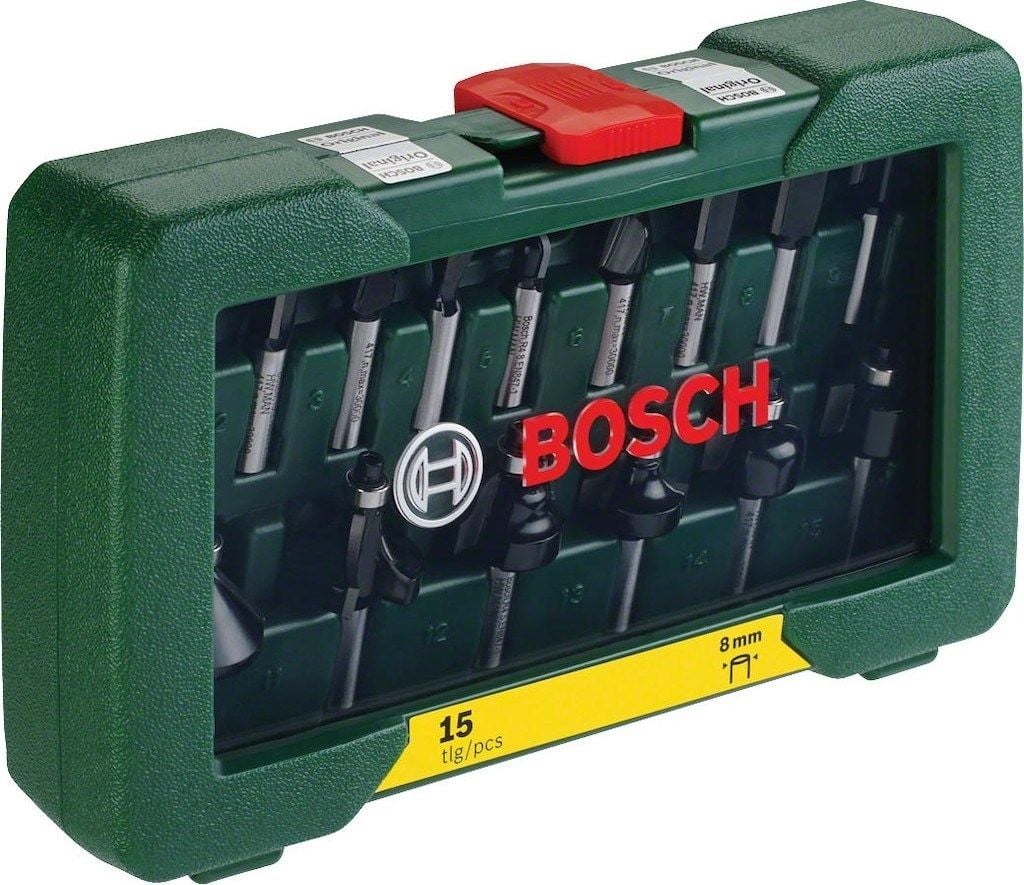 Bosch Dıy 15 Parça 8 mm Şaftlı Freze Seti