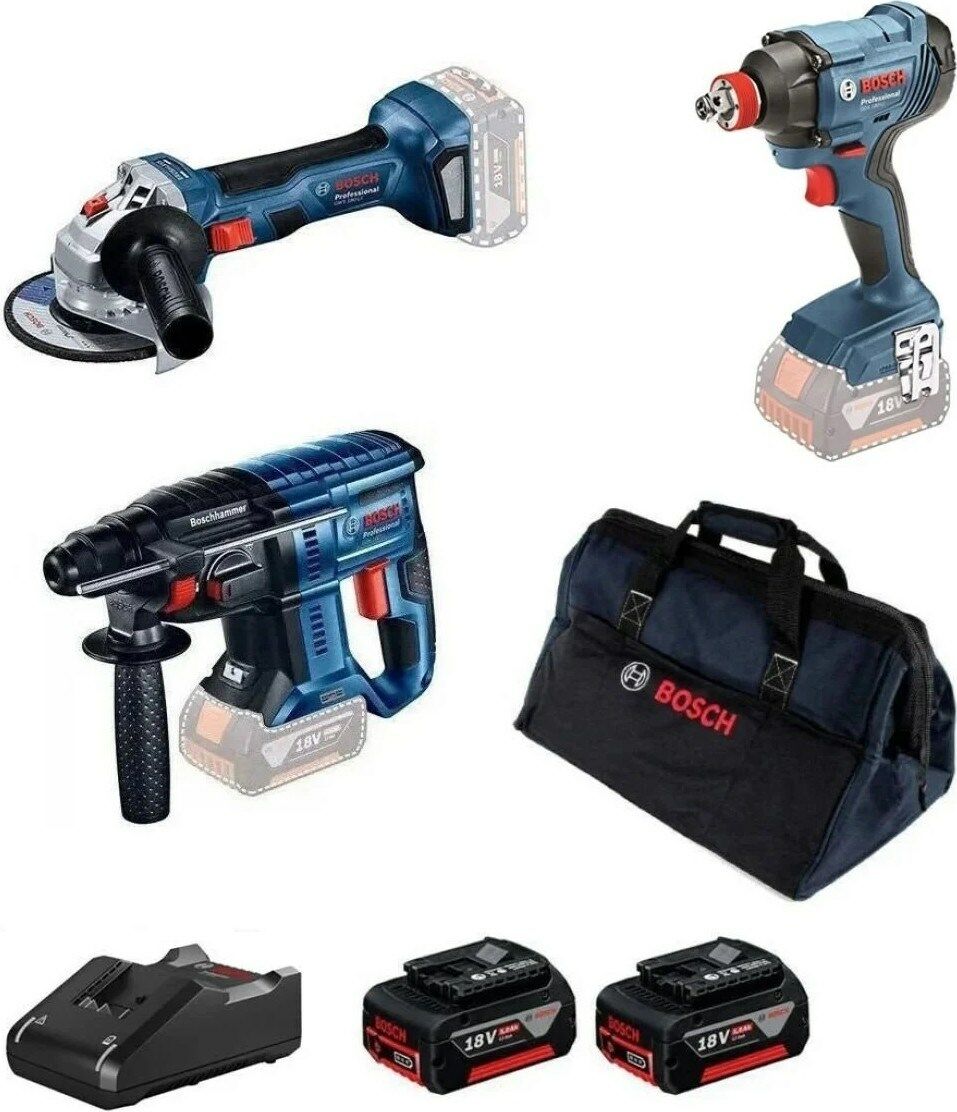 Bosch Gbh 180-LI Kırıcı Delici + Gws 180-LI Taşlama + Gdx 180 Lı Somun Sıkma +Bosch Gal 1880 Cv Şarj