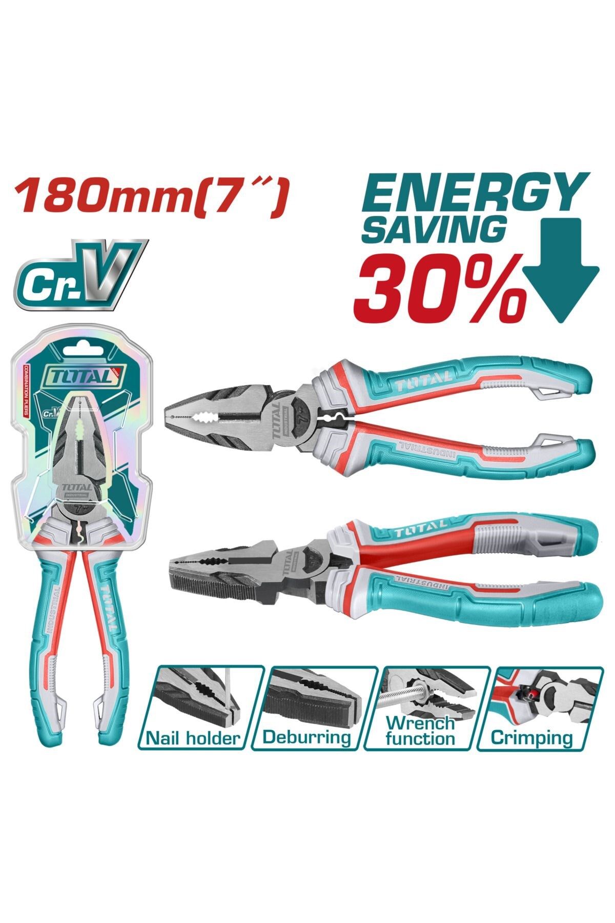 Total 180 Mm Endüstriyel Pense Yüksek Kalite %30 Güç Tasarrufu