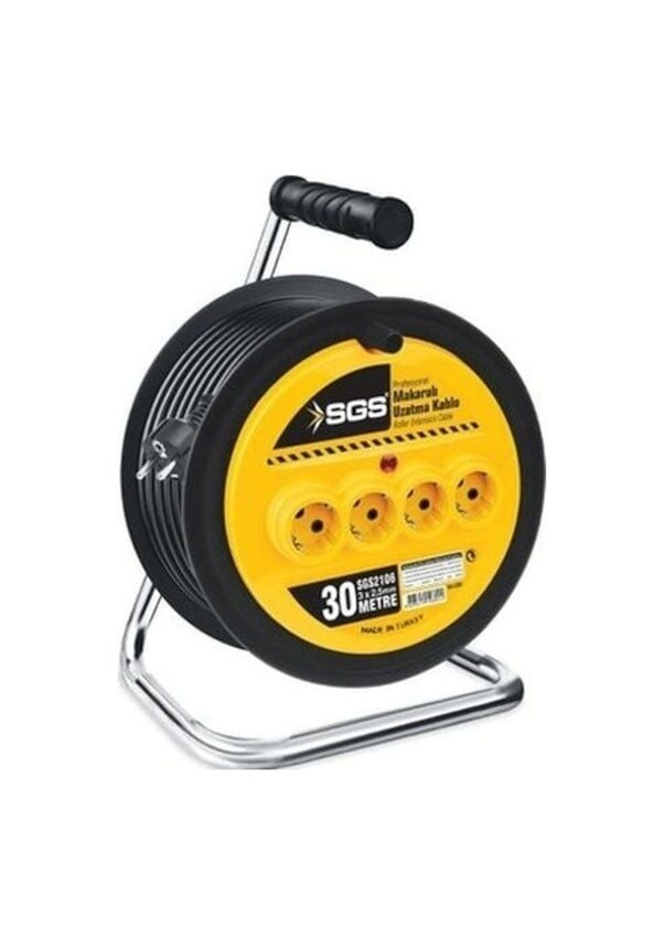 Sgs 2134 30 Mt Profesyonel Makaralı Uzatma Kablosu 3x2,5 30 Metre