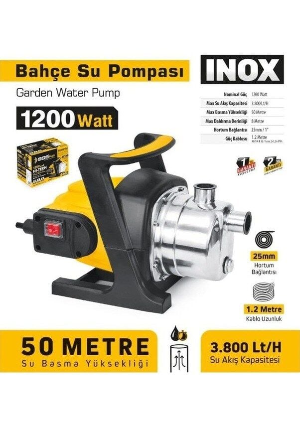 Sgs 5374 Bahçe Su Pompası İnox 1200 Watt