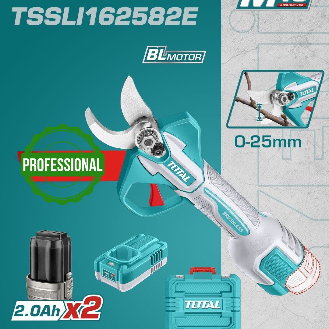 TOTAL Lİ-İON ÇİFT AKÜLÜ BUDAMA MAKASI 16V - TSSLI162582E