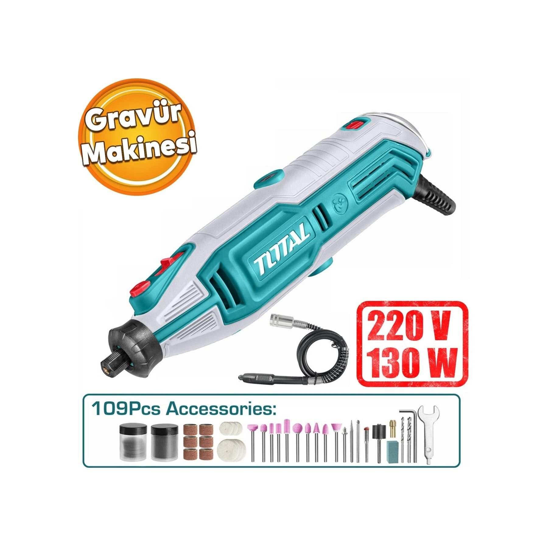 Total 130 W Gravür Makinası Tg513326e Mini Dremel Testere Kesme Makine Kömürlü