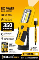 Sgs 5054 Şarjlı Mıknatıslı Ledli Fener Tamirci Aydınlatma Lambası 350 Lümen Usb Şarjlı SGS5054