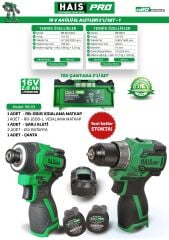 HaisPro Akülü Set - 2'li Profesyonel 16V Akülü Set + 2X2 Ah Çift Akü - RB-03