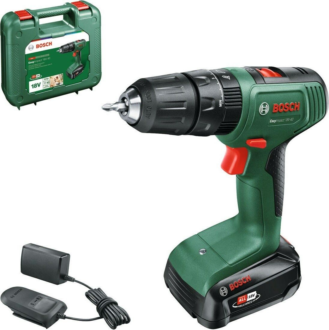 Bosch EasyImpact 18V-40 Tek Akülü 2 Ah Darbeli Vidalama Makinesi - 0 603 9D8 107