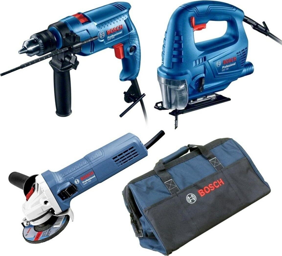 Bosch 3Lu Set Gsb 550+Gws 750+Gst 700+Toolbag+Carton - 0615990M3l