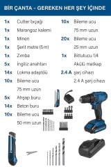 Scheppach 74 Parça Akülü Vidalama Seti C-DTB74/2-X 2x2 Ah Çift Akülü