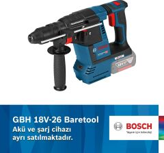 Bosch Professional GBH 18V-26 Akülü Kırıcı / Delici Makinesi Baretool Aküsüz Solo
