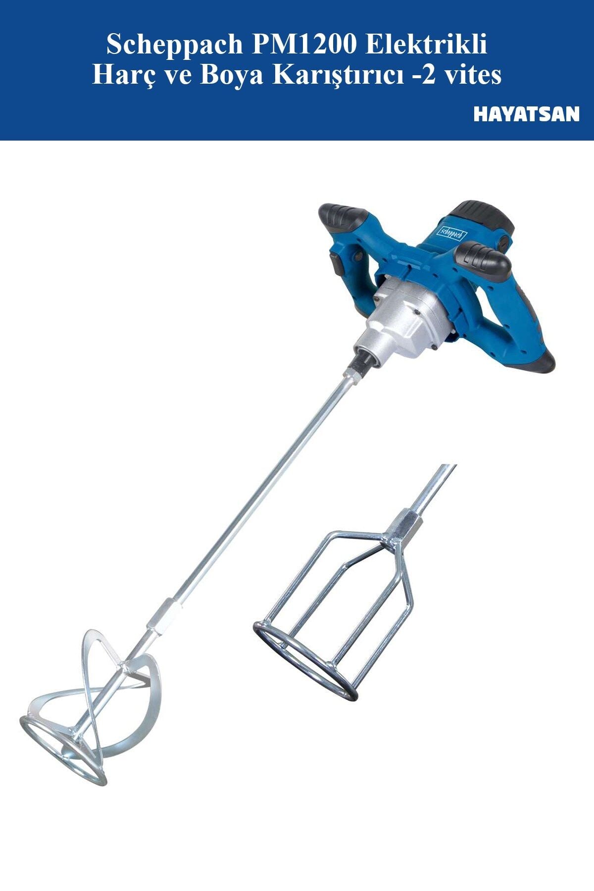 Scheppach PM1200 Elektrikli Boya ve Harç Karıştırıcı | 1200W, 2 Vites, Ödüllü alman