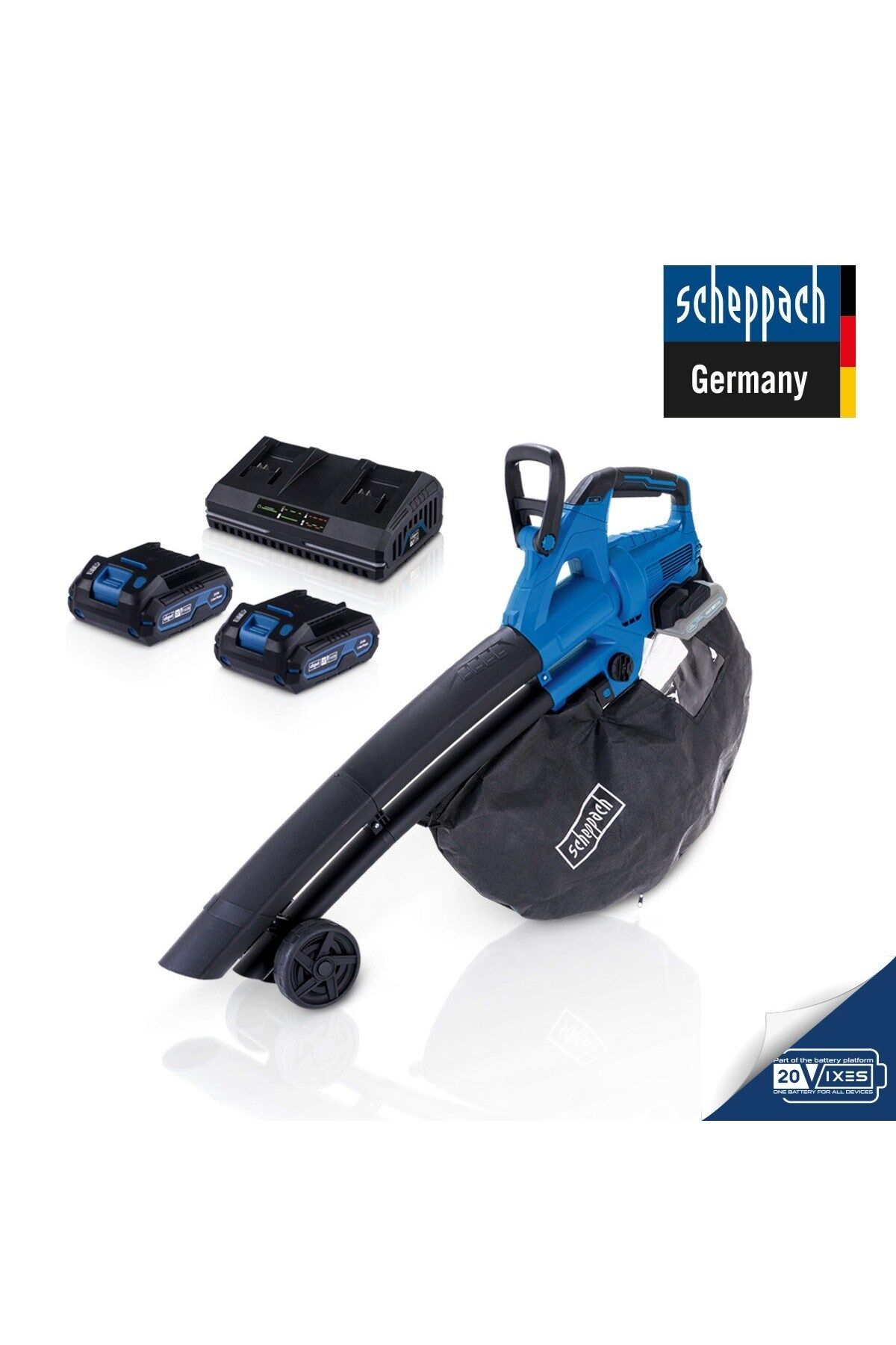 Scheppach BC-BLV720-X 2x2.0Ah Çift Akülü Yaprak Toplama Üfleme Makinesi - 55912105400