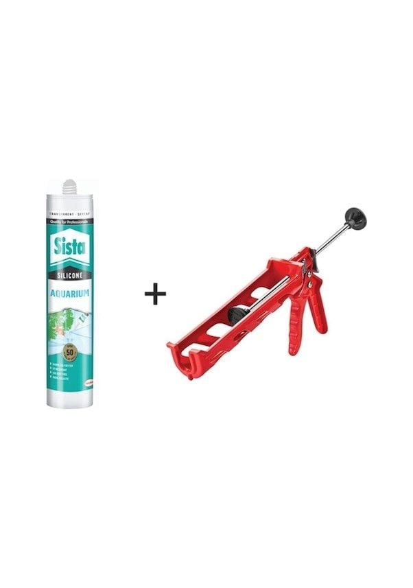 Sista Akvaryum Şeffaf Silikon + Silikon Tabancası