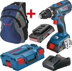 Bosch Gsr 18V-28 (2 x 4.0 Ah) Çift Akülü Vidalama ve L-Boxx Sırt Çantası Hediyeli