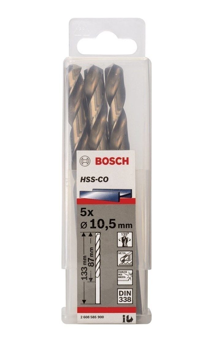 Bosch HSS-Co 10.5x133 mm 5'li Paket DIN 338 Metal Matkap Ucu - 2608585900