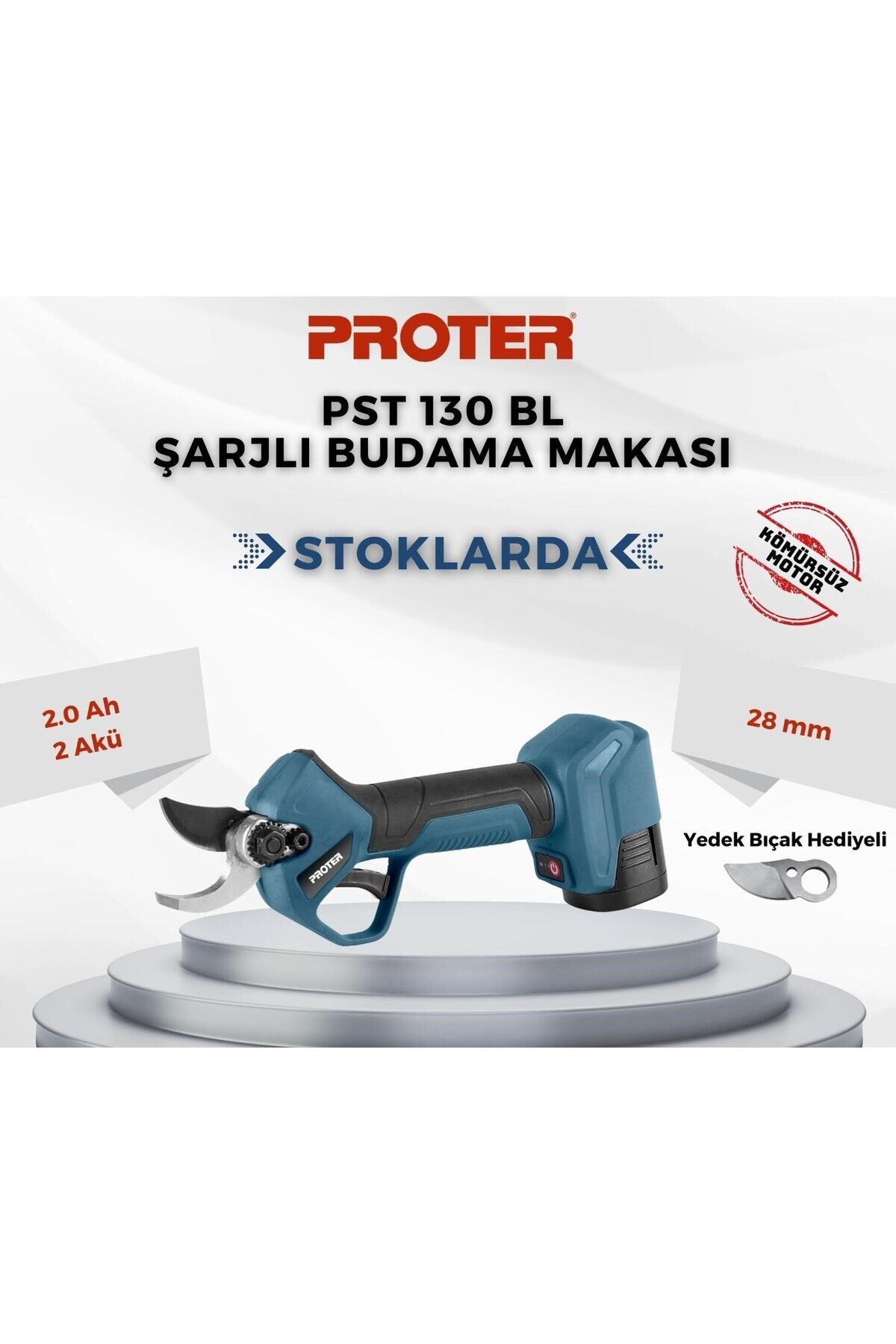 PROTER PST 130 BL ŞARJLI BUDAMA MAKASI