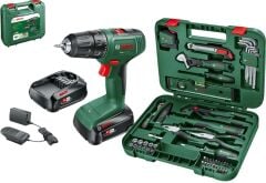 Bosch Easydrill 18v-40 2.0ah Çift Akülü Matkap  + Bosch Advanced El Aleti Seti (52 Parça)