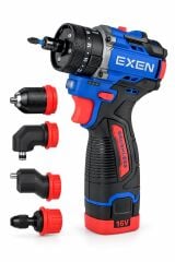 EXEN EN 162 MULTI 16V Kömürsüz Darbeli Akülü Matkap Vidalama – 60 Nm, 4’lü Multi Başlık Seti, 2 Akü