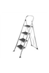 Sgs1134 Slimstep 4 Basamak Ev Tipi Geniş Basamaklı Metal Merdiven 150 Kg Taşıma Kapasiteli