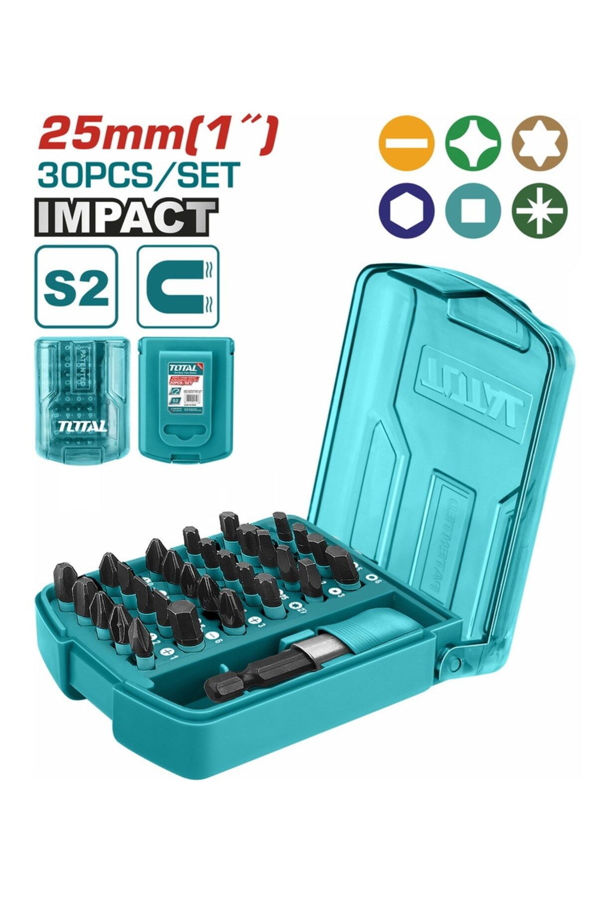 Total 30 Parça Darbeli Bits Uç Seti TACSD18306