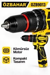 Özbahar OZB9013 16,8V Kömürsüz Akülü Darbeli Matkap – Çift Akülü, 2 Hızlı