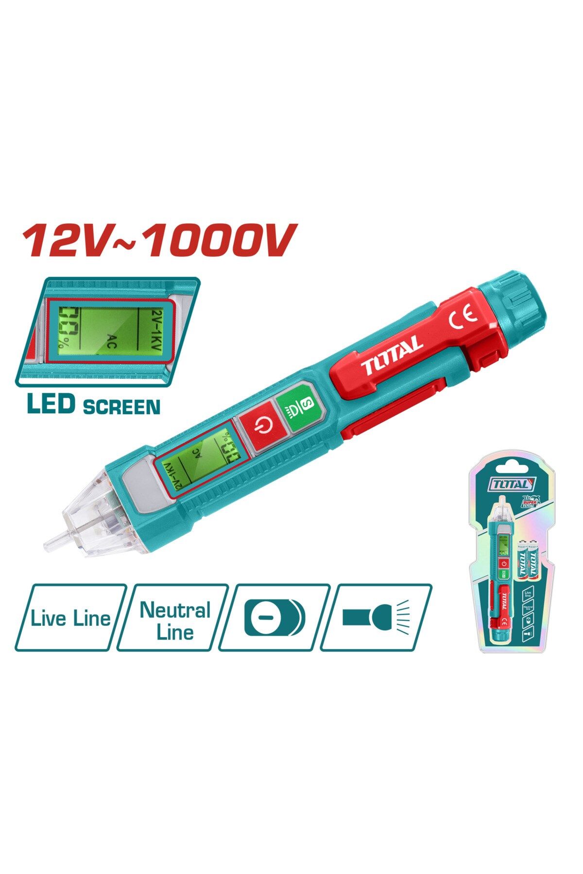 Total Dijital Led Ekranlı Ac Voltaj Dedektörü THT210003