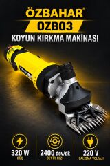Özbahar OZB03 320W Elektrikli Profesyonel Koyun Kırkma Makinesi – 2400 dev/dk, Beyuhan Bıçak