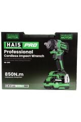Haispro Profesyonel Darbeli Somun Sıkma 850 Nm 21 V 2x4 Ah Çift Akü
