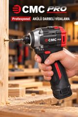 Cmc Profesyonel 16V Kömürsüz Akülü Darbeli Vidalama - 180 Nm, Çift 2 Ah Akü, 4 Kademeli