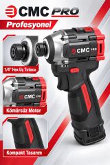 Cmc Profesyonel 16V Kömürsüz Akülü Darbeli Vidalama - 180 Nm, Çift 2 Ah Akü, 4 Kademeli