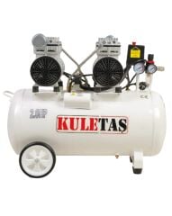 Kuletaş 50 Litre Kompresör 2HP 8 Bar Ultra Sessiz Yağsız Çift Motorlu Bakır Sargılı Süper Hızlı