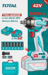 Total 42V Akülü Somun Sıkma Makinesi Kömürsüz Motor Li-ion Çift Akü TIWLI42602E