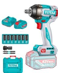 Total 42V Akülü Somun Sıkma Makinesi Kömürsüz Motor Li-ion Çift Akü TIWLI42602E