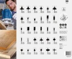 Bosch Profesyonel Karışık Freze Ucu Seti Şaftlı 8 mm 30'lu