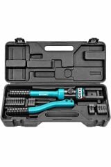 TOTAL Profesyonel Hidrolik Kablo Pabuç Sıkma Pensesi – 70 kN, 16–240 mm², Full Kalıp Takımı Dahil