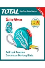 Total  5 Metre 19 Mm Şerit Metre Fren Mekanizmalı
