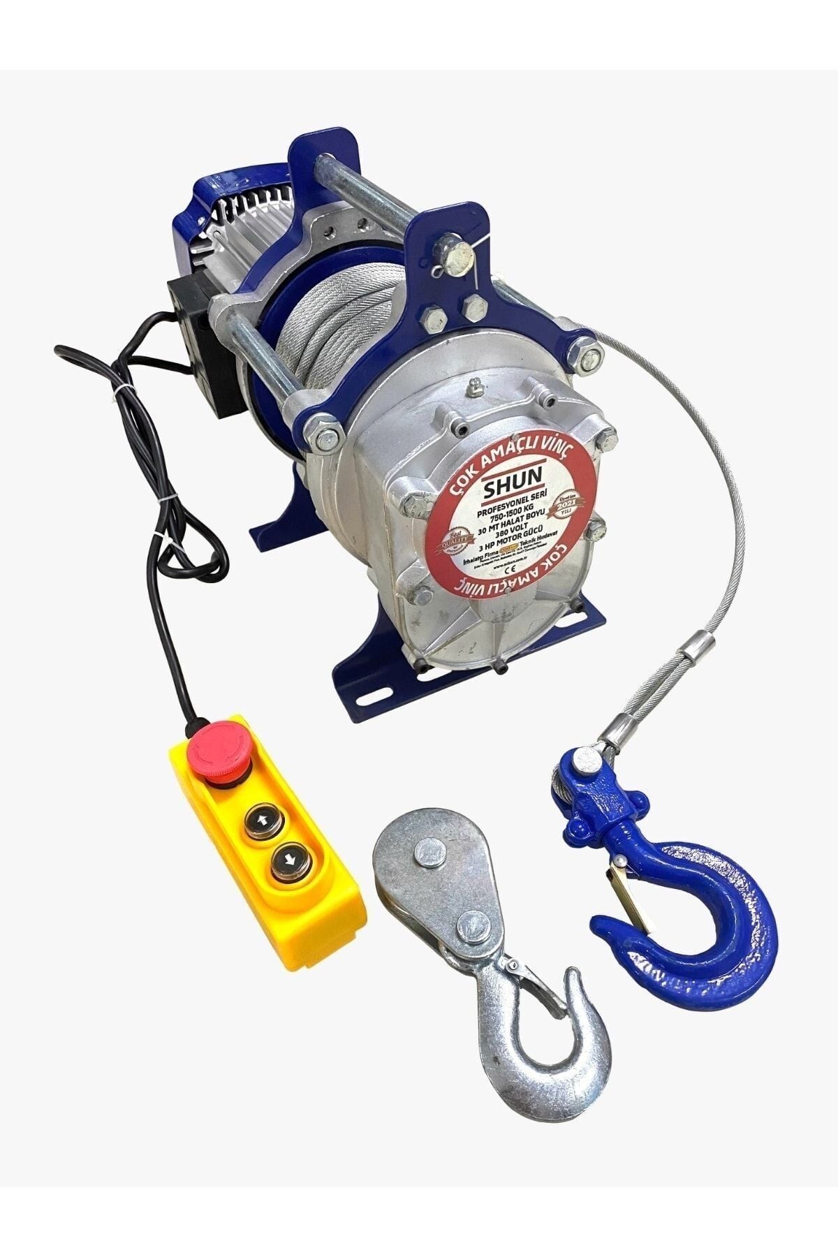 Shun 1500 Kg Profesyonel Vinç 380 Volt 30 Metre 3 Hp