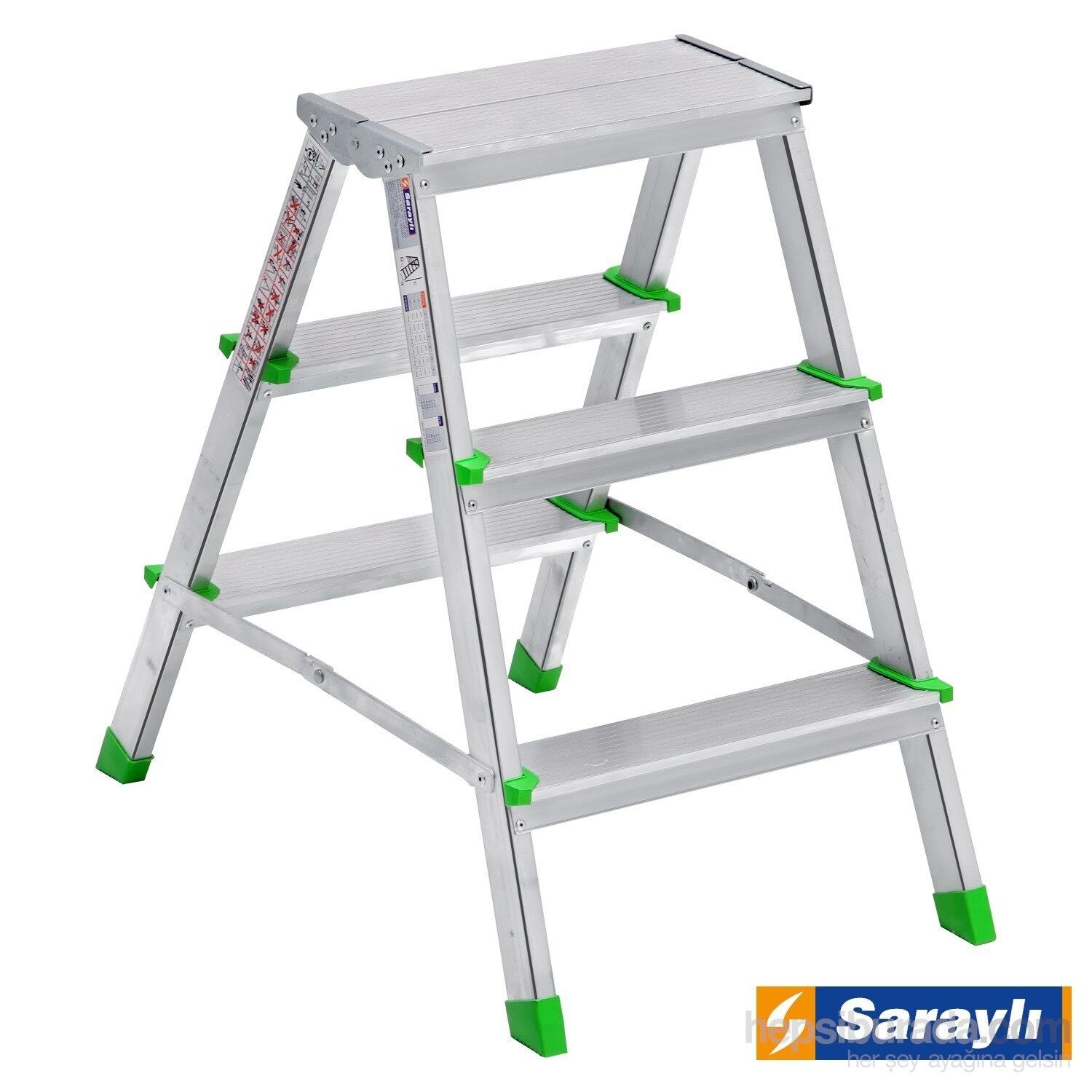 SARAYLI Çif Taraflı Merdiven 3+3 Alüminyum