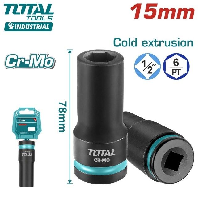 Total 15 Mm 1/2 Altı Köşe Darbeli Derin Lokma THDIS12152L