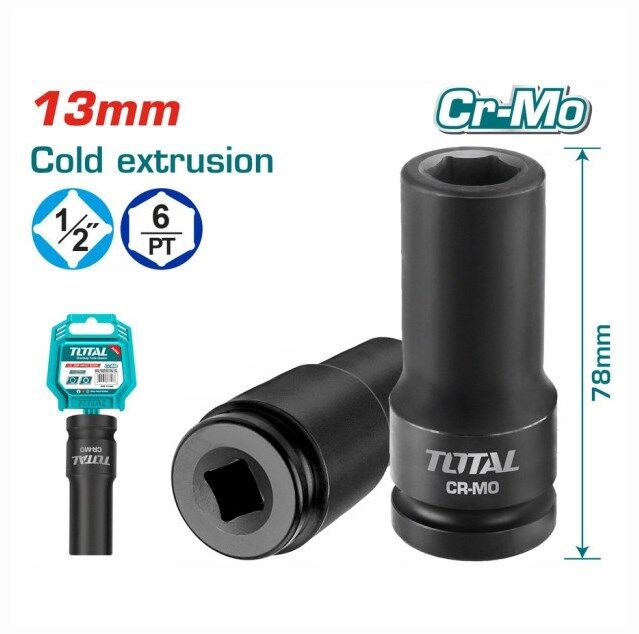 Total 13 Mm 1/2 Altı Köşe Darbeli Derin Lokma THDIS12132L