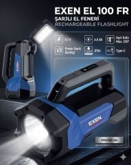 EXEN EL 100 FR - 3.7V 4Ah 600 Lümen Şarjlı El Feneri
