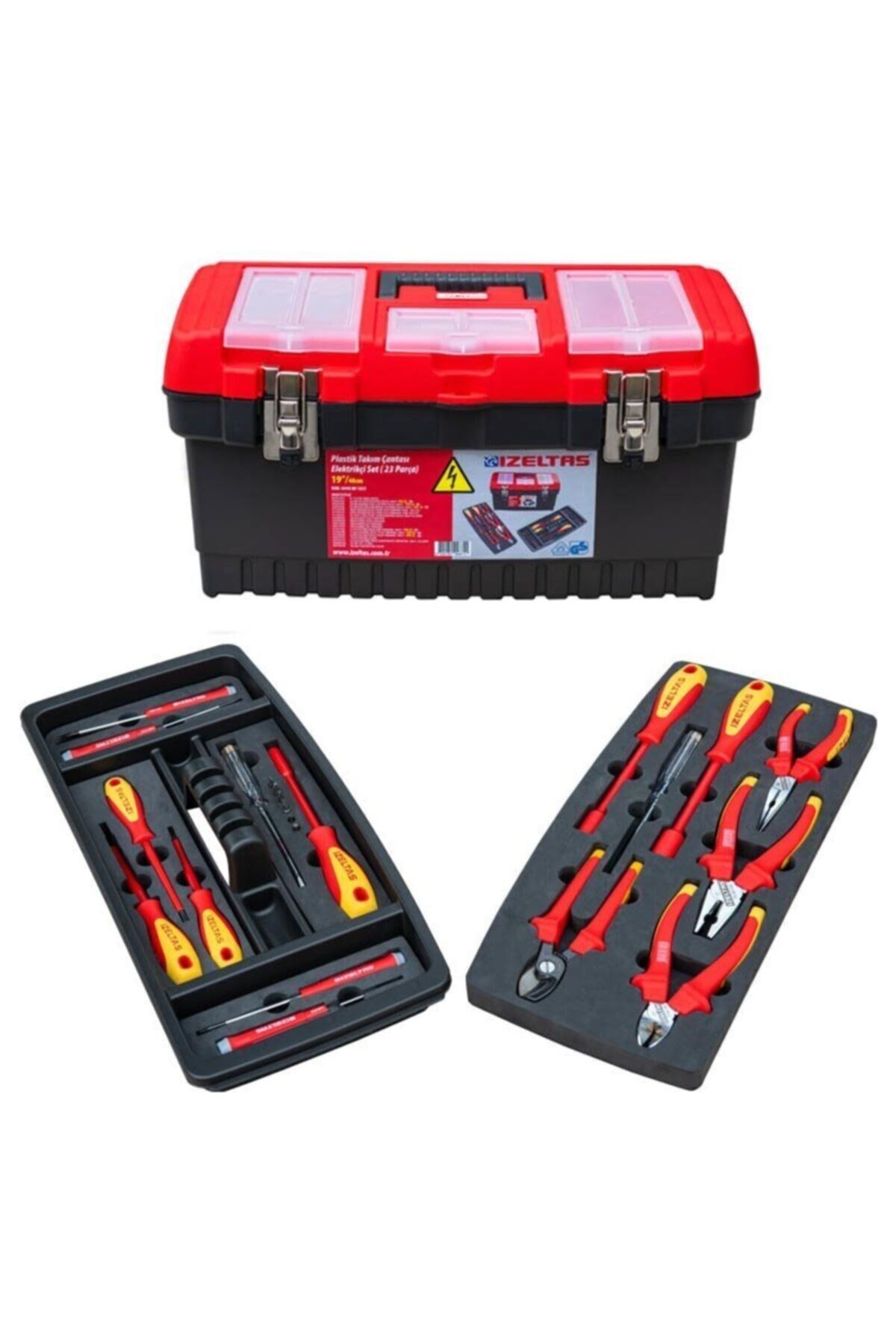 İzeltaş 19” Plastik Takım Çantası Elektrikçi Set ( 23 Parça)