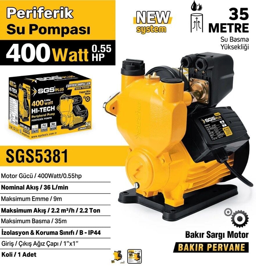 SGS PERİFERİK SU POMPASI 400 WATT 0.55 HP SGS5381