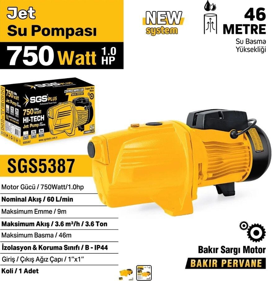 SGS JET SU POMPASI 750 WATT 1.0 HP SGS5387