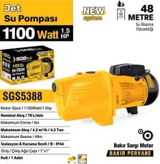 SGS  JET SU POMPASI 1100 WATT 1.5 HP SGS5388