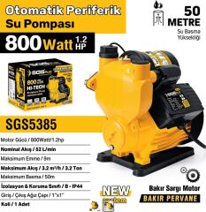 SGS OTOMATİK PERİFERİK SU POMPASI 800 WATT 1.2 HP SGS5385