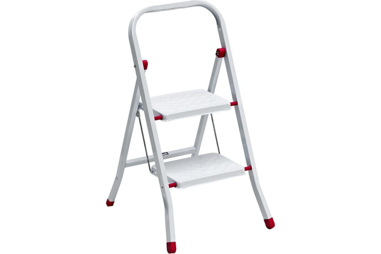 SARAYLI Metal Merdiven 2'lı Beyaz Renkli Hafif ve Dayanıklı Ev Tipi Malzeme ile Ergonomik Yapı