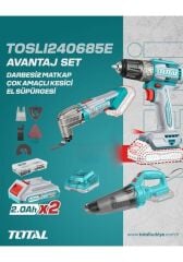 Total TOSLI240685E Matkap+Çok Amaçlı Kesici+El Süpürgesi 3'lü Set