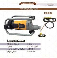 Decoflex Beton Vibratörü Türk 3 Hp. 4000 D/dk