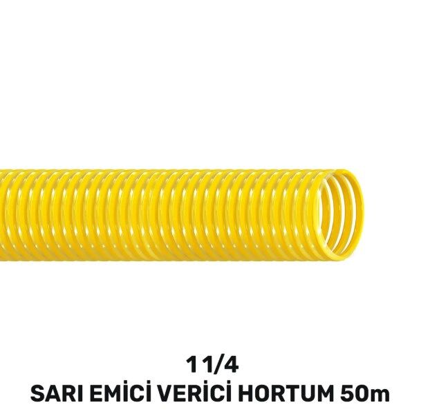 SGS4358 1 1/4 Sarı Emici Verici Hortum 50 Metre